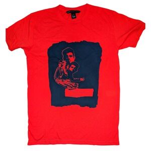 Marc by Marc Jacobs Graphic Tee Orange Black Collage Print‎ Designer Men's Small
